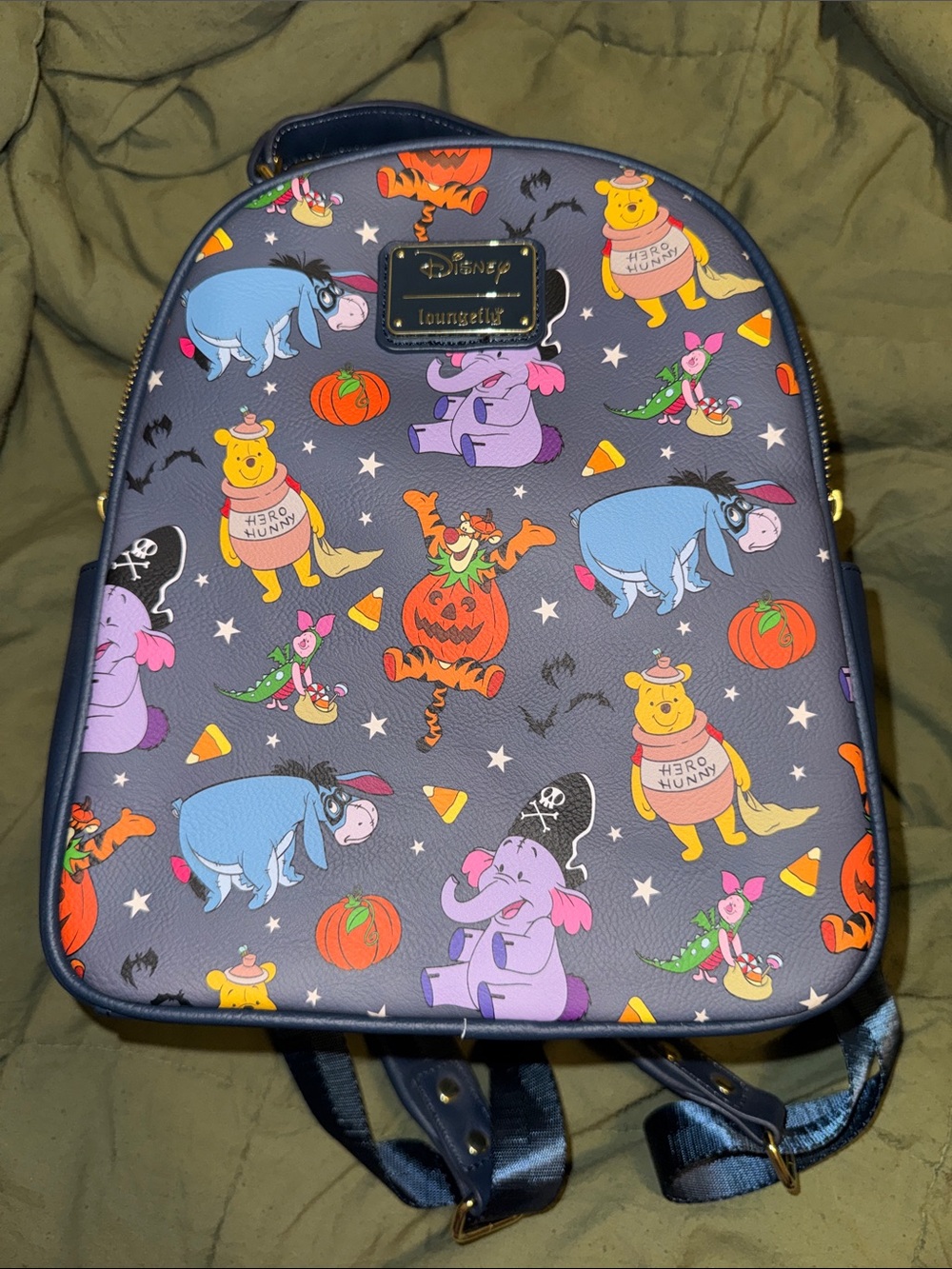 Loungefly Navy Halloween Pooh & Friends Mini Backpack